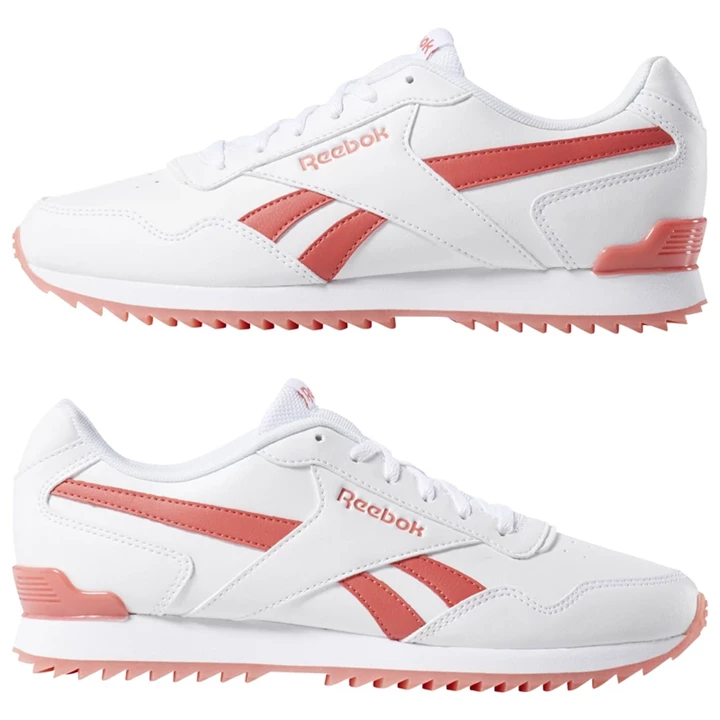 Zapatillas Reebok Royal Glide Ripple Clip Mujer Blancas Rosas | 460172KGA