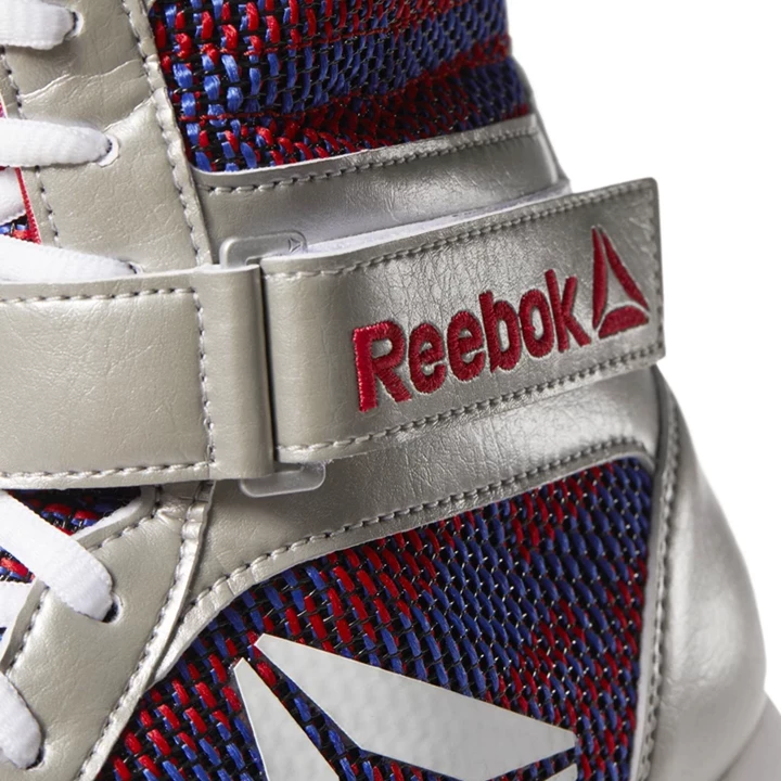 Zapatos De Combate Reebok Boxing Boots Hombre Plateadas Rojas Blancas | 076153LFP