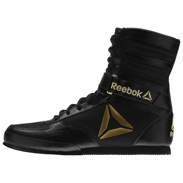 Zapatos De Combate Reebok Boxing Boots Hombre Negras Doradas | 158937ZYO