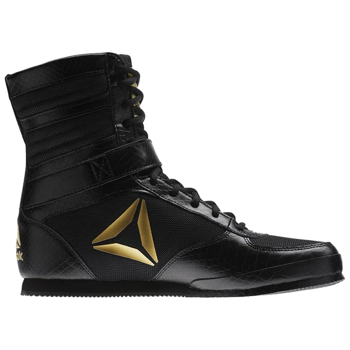 Zapatos De Combate Reebok Boxing Boots Hombre Negras Doradas | 158937ZYO