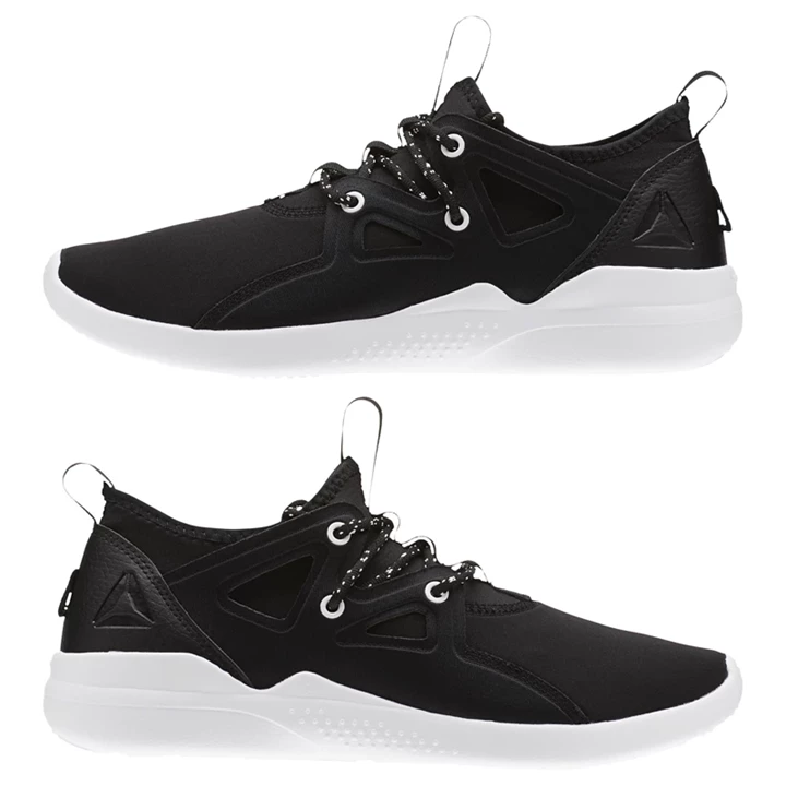 Zapatos De Estudio Reebok Cardio Motion Mujer Negras Blancas Plateadas | 715893WVI