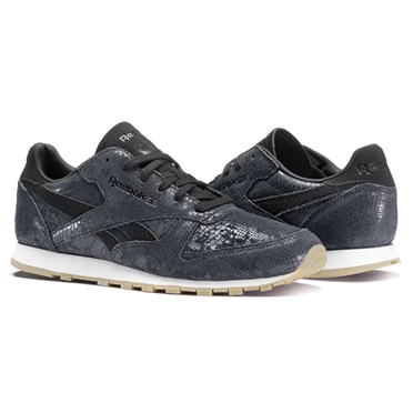 Zapatillas Reebok Classic Leather Clean Exotics Mujer Negras | 570186FQX