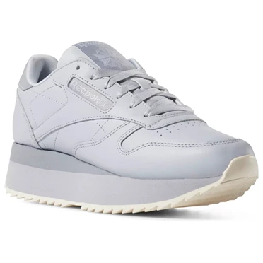 Zapatillas Reebok Classic Leather Double Mujer Gris Rosas | 938276UFJ