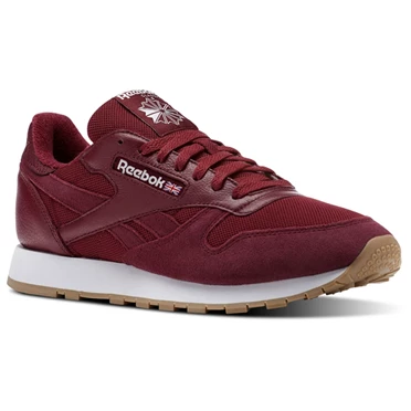 Zapatillas Reebok Classic Leather ESTL Hombre Burdeos Blancas | 397025AUK