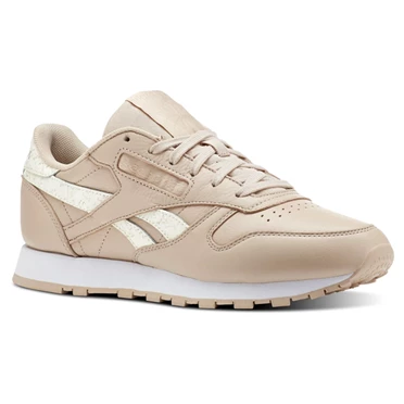 Zapatillas Reebok Classic Leather Mujer Beige Blancas | 180374BES