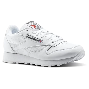 Zapatillas Reebok Classic Leather Mujer Blancas Gris Oscuro Rojas | 405871QWI