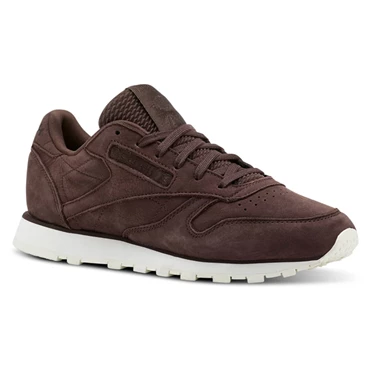 Zapatillas Reebok Classic Leather Mujer Chocolate Oscuro Blancas | 794561LNI