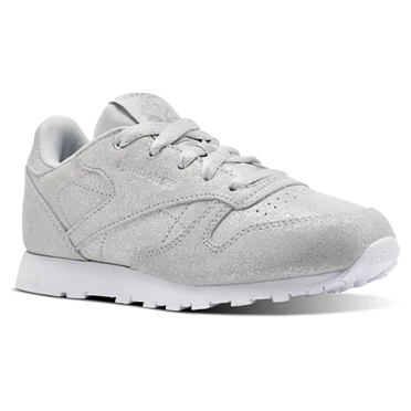 Zapatillas Reebok Classic Leather Niños Plateadas Gris Blancas | 486917SNQ