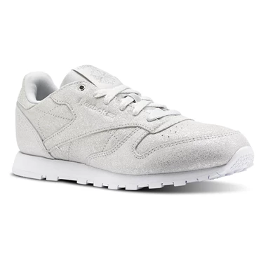 Zapatillas Reebok Classic Leather Niños Plateadas Gris Blancas | 869352DAM