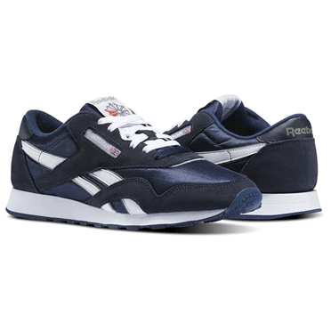 Zapatillas Reebok Classic Nylon Hombre Azul Marino Plateadas | 394501DXV