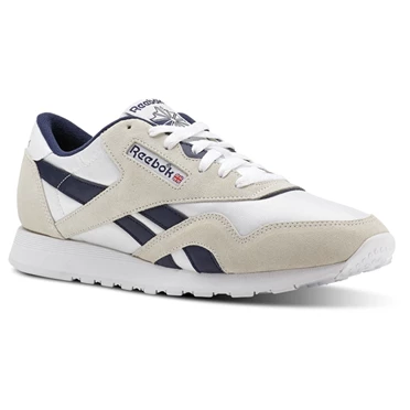 Zapatillas Reebok Classic Nylon M Hombre Blancas Azul Marino | 965143RWS