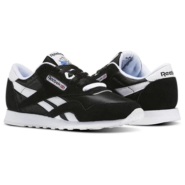 Zapatillas Reebok Classic Nylon Mujer Negras Blancas | 536170TWV