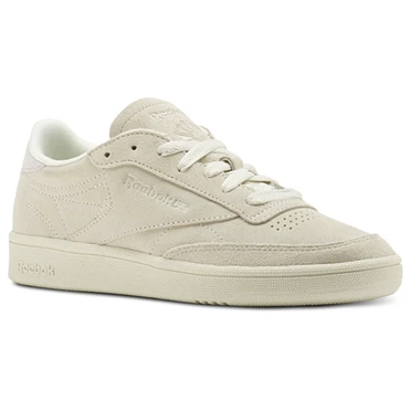 Zapatillas Reebok Club C 85 Nubuck Mujer Beige Blancas | 712653XVR