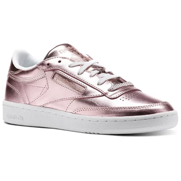 Zapatillas Reebok Club C 85 S Shine Mujer Rosas Cobra Blancas | 869351MHO