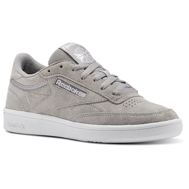 Zapatillas Reebok Club C 85 Trim Nubuck Mujer Gris Blancas Rosas | 318609HOB