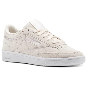 Zapatillas Reebok Club C 85 Trim Nubuck Mujer Rosas Blancas Gris | 384027TBZ