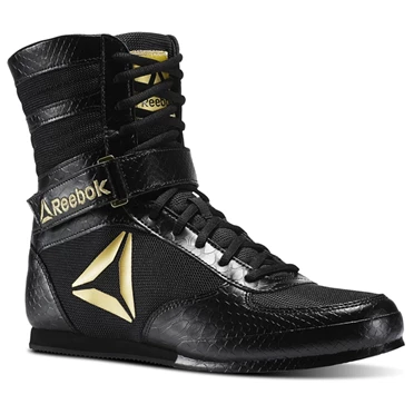 Zapatos De Combate Reebok Boxing Boots Hombre Negras Doradas | 158937ZYO